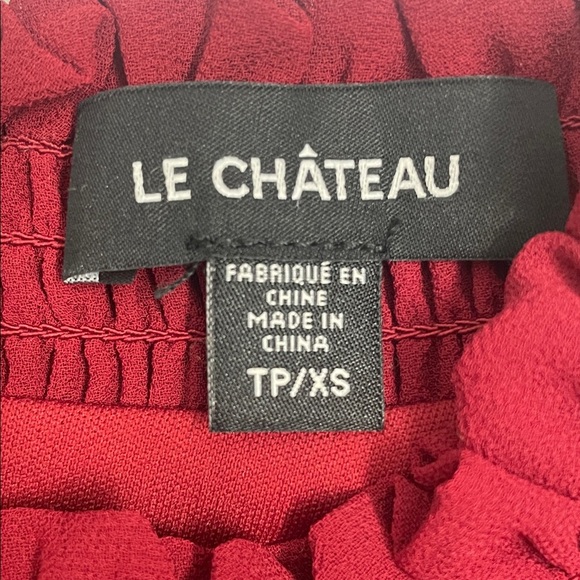 Elegant Sleeveless Burgundy Blouse Lined Ruched High Neck Back Zipper Sz XS - Picture 8 of 11